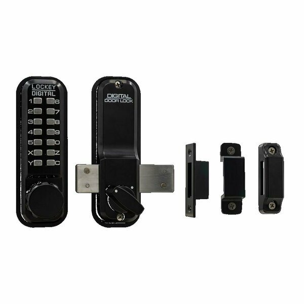 Lockey Usa Mechanical Keyless Surface Mount Deadbolt, 2200, Jet Black 2200JBMG